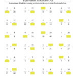 Missing Numbers In Equivalent Fractions A Within Equivalent Fractions On A Number Line Worksheet