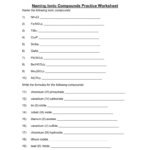 Mixed Ioniccovalent Compound Naming For Naming Covalent Compounds Worksheet Answer Key