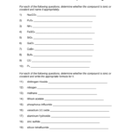 Mixed Ioniccovalent Compound Naming Intended For Naming Ionic And Covalent Compounds Worksheet