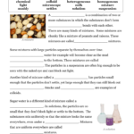Mixtures  Science Teacher Resources Intended For Solutions Colloids And Suspensions Worksheet