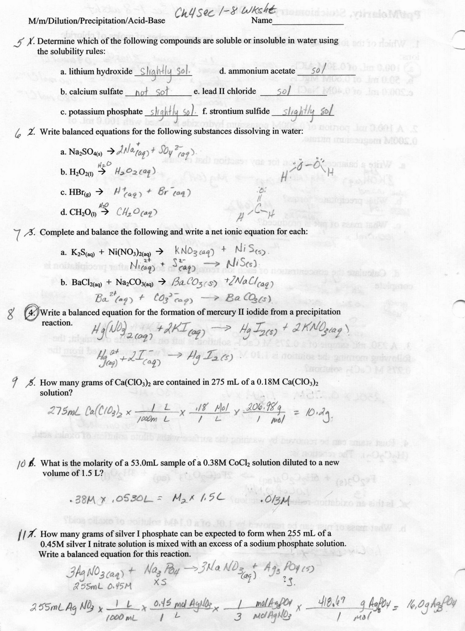 Molaritydilution Worksheet  Briefencounters As Well As Molarity By Dilution Worksheet