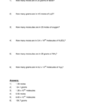 Mole Calculation Practice Worksheet Name Also Moles Worksheet Answers