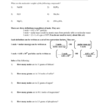 Mole Calculations Worksheet Throughout Mole To Grams Grams To Moles Conversions Worksheet Answers