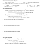 Mole Conversions Worksheet For Mole To Grams Grams To Moles Conversions Worksheet Answer Key