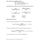 Mole Conversions Worksheet Or Mole Conversion Worksheet With Answers