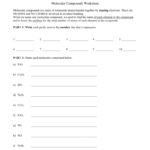 Molecular Compounds Ws For Molecules And Compounds Worksheet