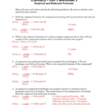 Moles Molecules And Grams Worksheet Answers  Briefencounters For Moles Molecules And Grams Worksheet Answers