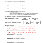 Moles To Grams Ws Intended For Mole To Grams Grams To Moles Conversions Worksheet Answers