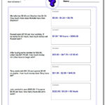 Money Word Problems Intended For Maths Worksheets For Class 4