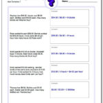 Money Word Problems Together With Money Management Worksheets For Students Pdf