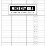 Monthly Bill Payment & Organizer: Money Debt Tracker, Simple Home ... As Well As Easy Spreadsheet For Monthly Bills