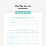 Monthly Budget Worksheet  Clean Mama In Monthly Expense Worksheet Free