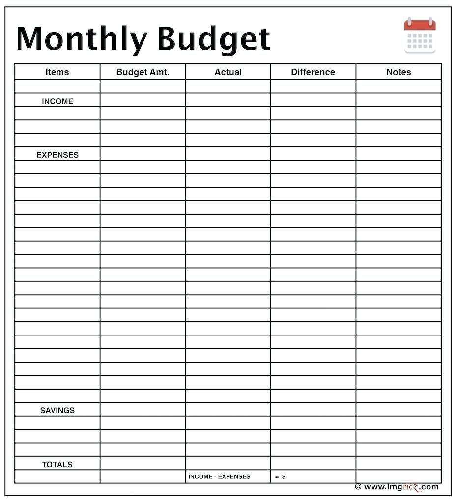 Monthly Budget Worksheet Template Excel Expense Calendar Spreadsheet And Monthly Budget Planner Worksheet