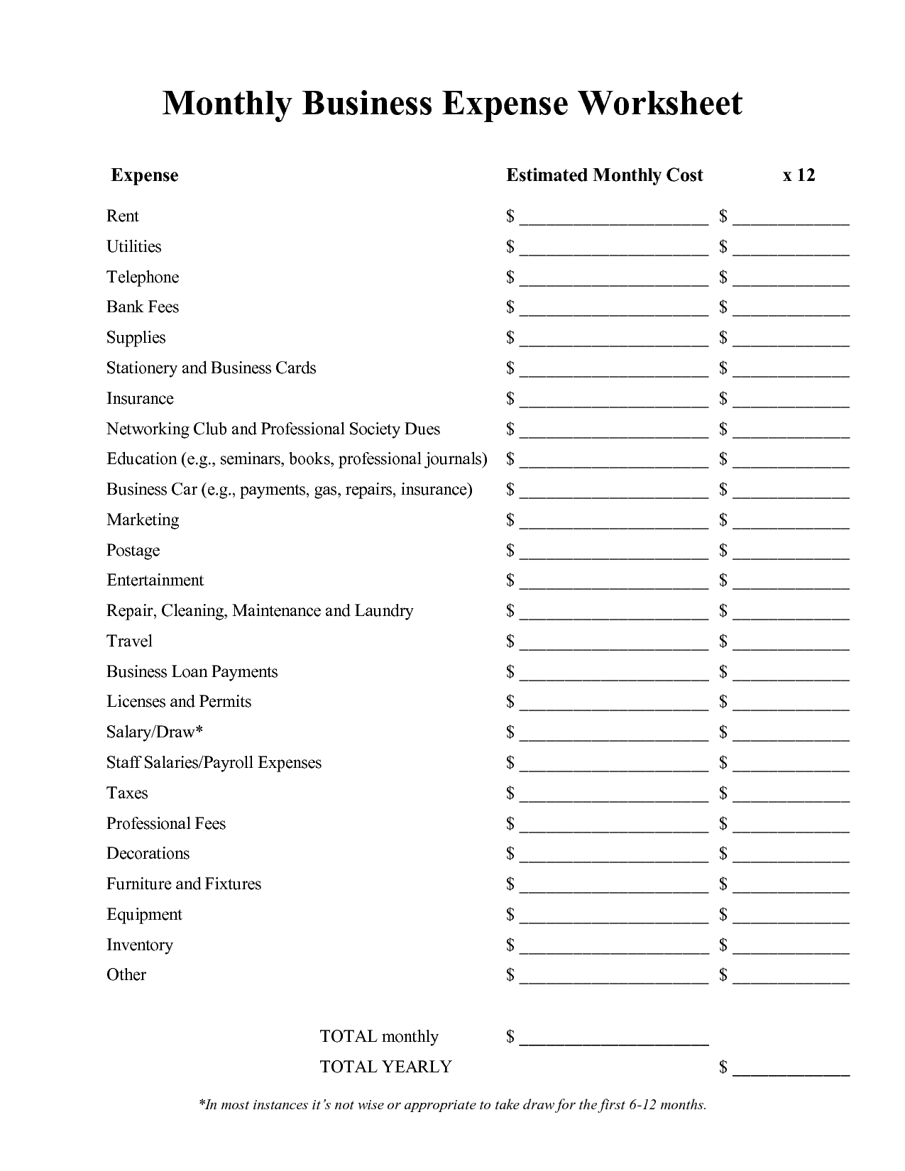 Monthly Business Expense Worksheet Template | Money Maker | Business ... And Business Expense Spreadsheet Template Free