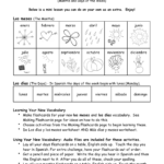 Months And Days Of The Week In Spanish  Mommymaleta Also Spanish Lesson Worksheets