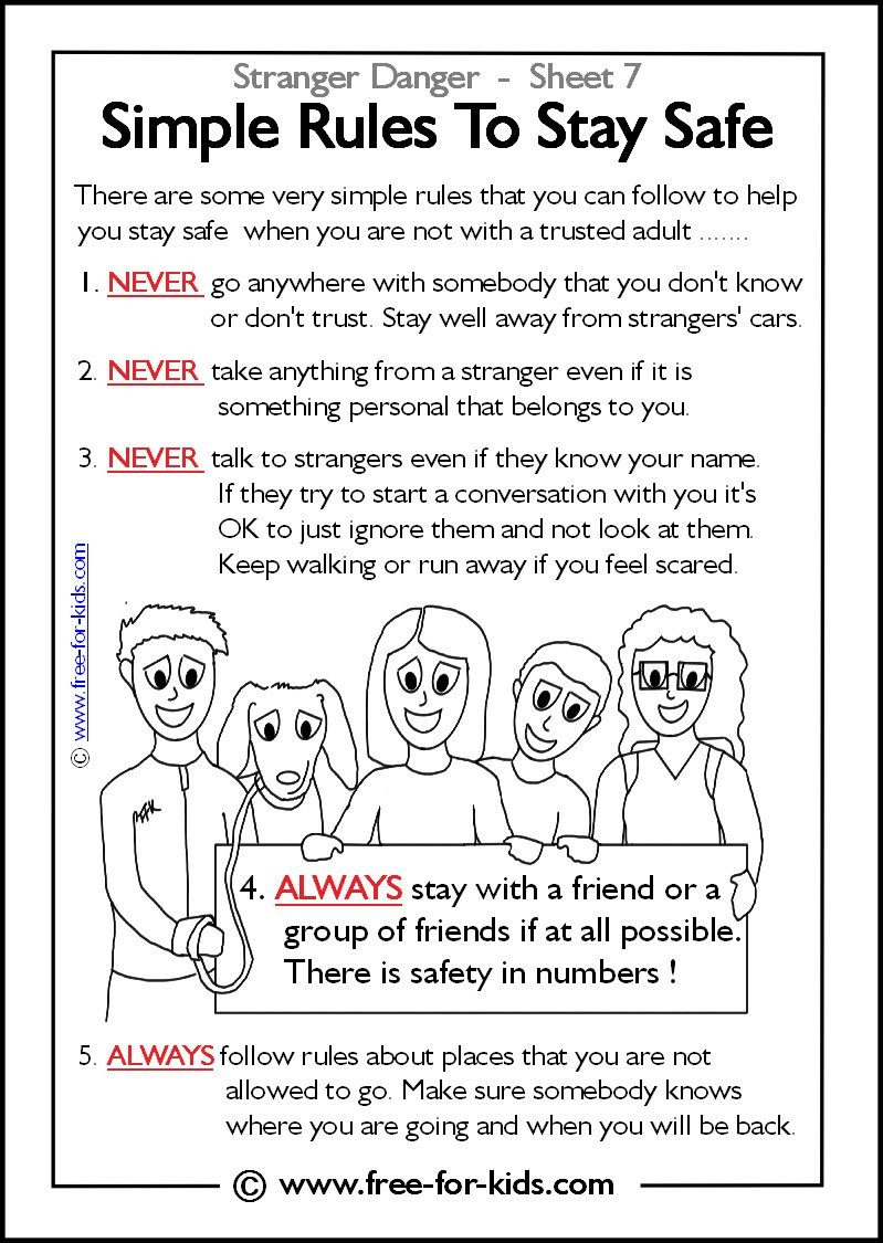 More Stranger Danger Worksheets And Colouring Pages Intended For Stranger Danger For Kids Worksheets