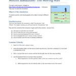 Motion Simulation The Moving Man And Motion Simulation The Moving Man Worksheet Answers