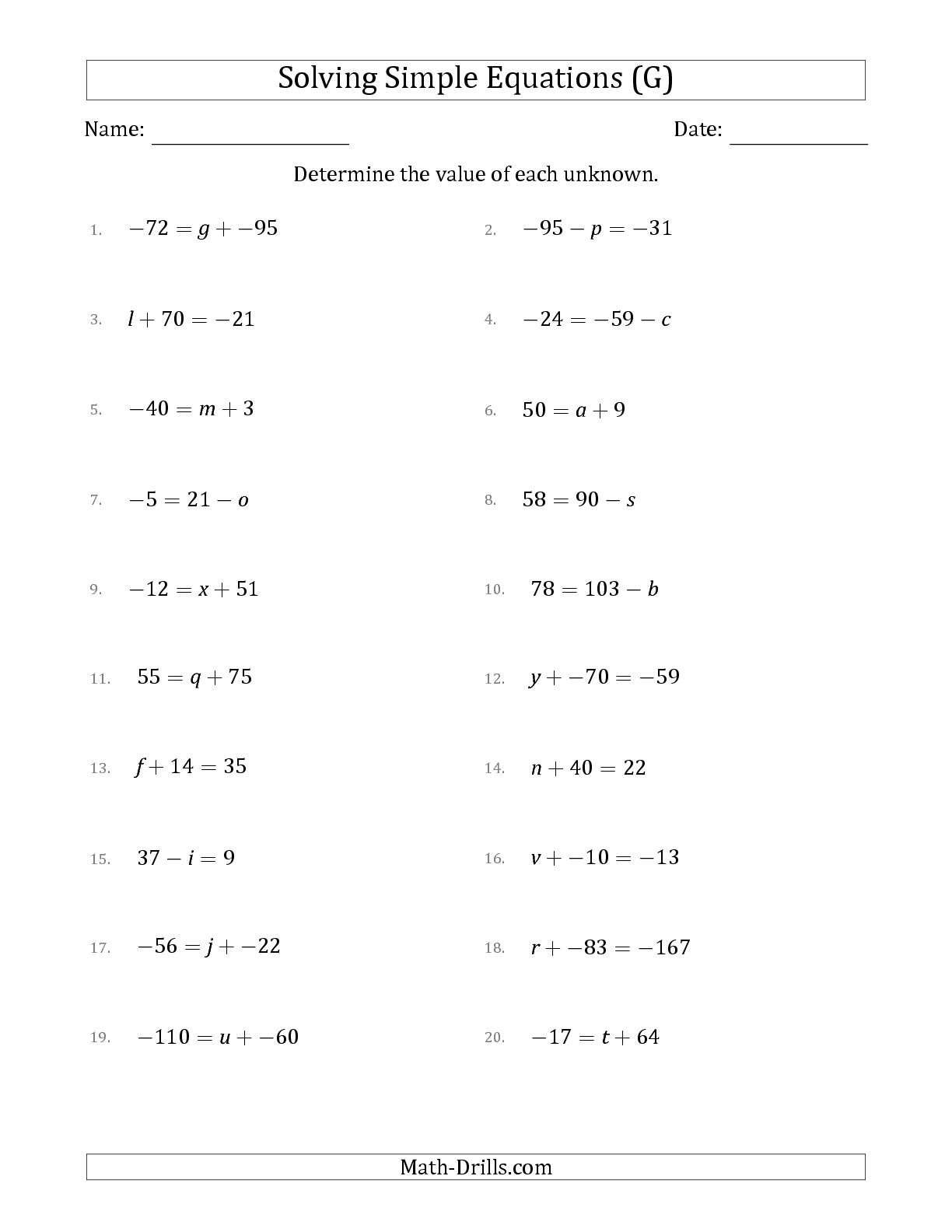 Multi Step Equations Worksheet Variables On Both Sides  Worksheet As Well As Solving Multi Step Equations Worksheet