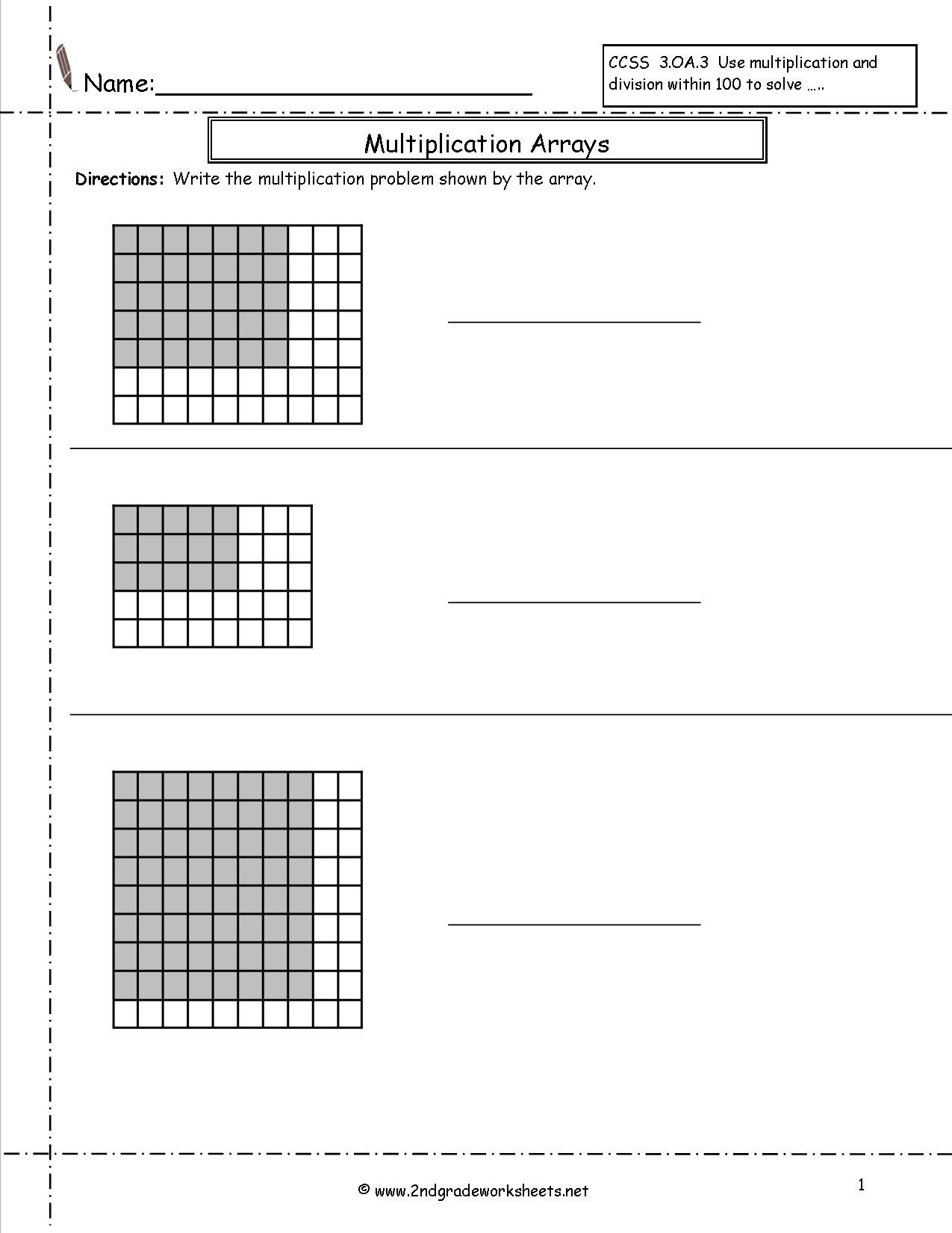 Multiplication Arrays Worksheets Inside Multiplication Arrays Worksheets 4Th Grade