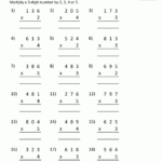 Multiplication Sheet 4Th Grade Also 4 Digit By 1 Digit Multiplication Worksheets Pdf