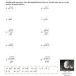 Multiply Square Root Fractions Math Simplifying Square Roots Basic In Simplifying Square Roots Worksheet Answers