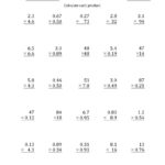 Multiplying 2Digit2Digit Numbers With Various Decimal Places A In Multiplying Two Digit Numbers Worksheet