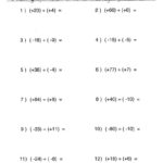 Multiplying And Dividing Positive Negative Fractions Worksheet In Integers Worksheet Pdf