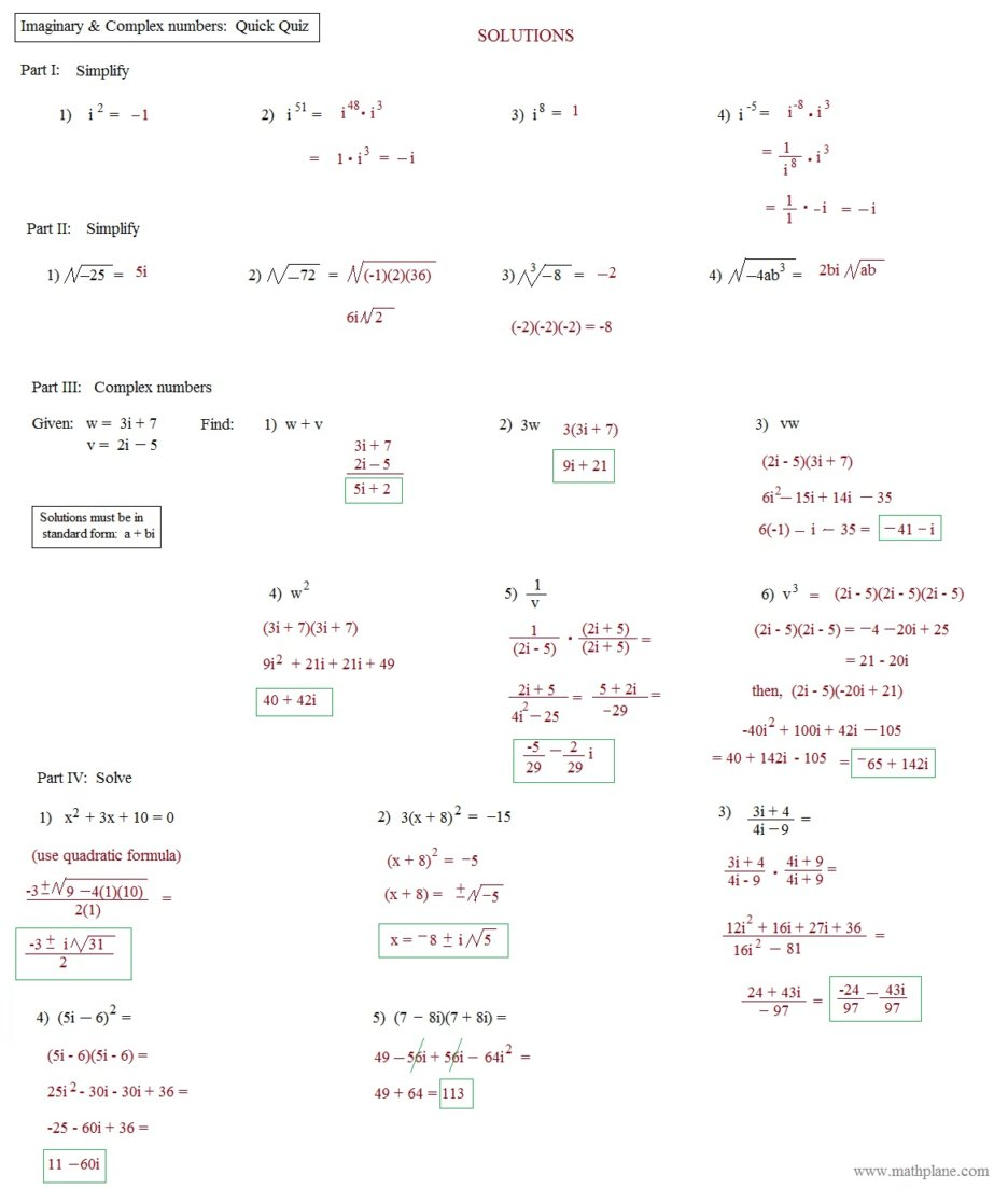 Multiplying Complex Numbers Worksheet Simple Density Worksheet Intended For Complex Numbers Worksheet With Answer Key