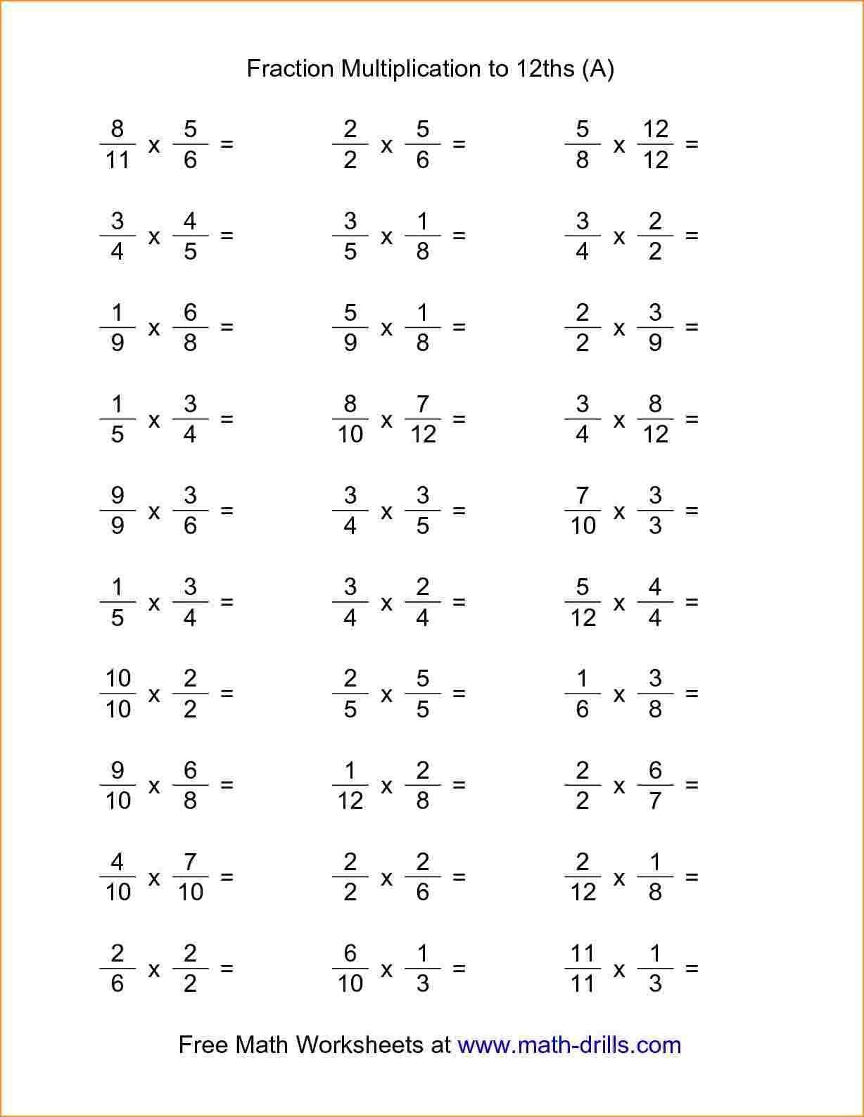 Multiplying Fractions And Mixed Numbers Worksheet  Briefencounters With Regard To Multiplying Fractions With Cross Canceling Worksheet
