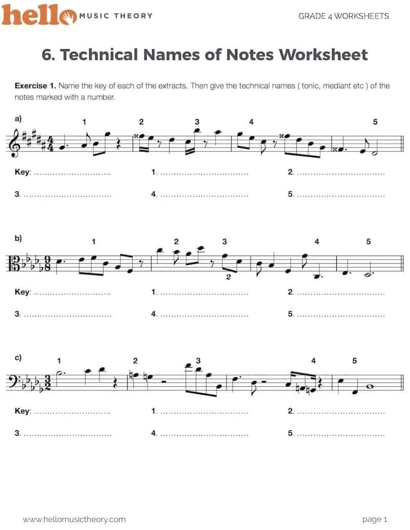 Music Theory Worksheets With 1500 Pdf Exercises  Hello Music Theory For Printable Music Theory Worksheets