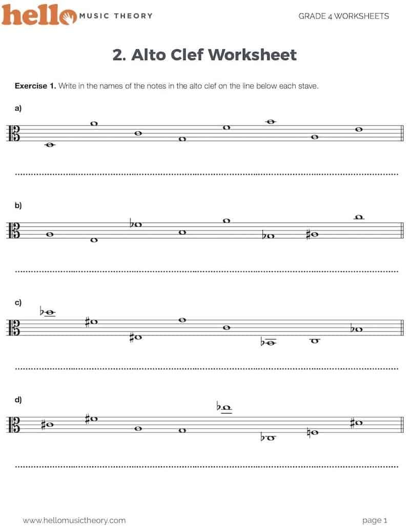 Music Theory Worksheets With 1500 Pdf Exercises  Hello Music Theory Inside Note Naming Worksheets Pdf