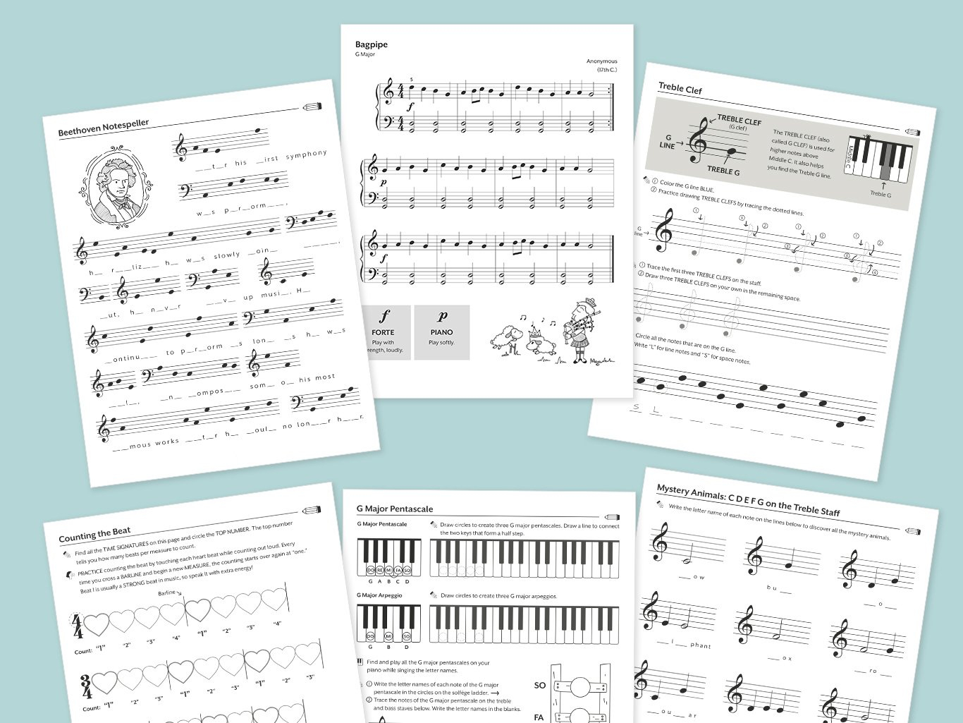 Music Worksheetsnhung Duong On Dribbble In Piano Theory Worksheets