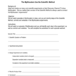 Mythbusters Scientific Method Worksheet With Mythbusters Penny Drop Worksheet Answers