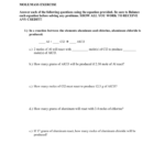 Name Date Period  Molemass Exercise Answer Each Intended For Mole Mass Problems Worksheet Answers