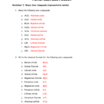 Name Date Period  Nomenclature Packet Worksheet I Binary Regarding Binary Ionic Compounds Worksheet