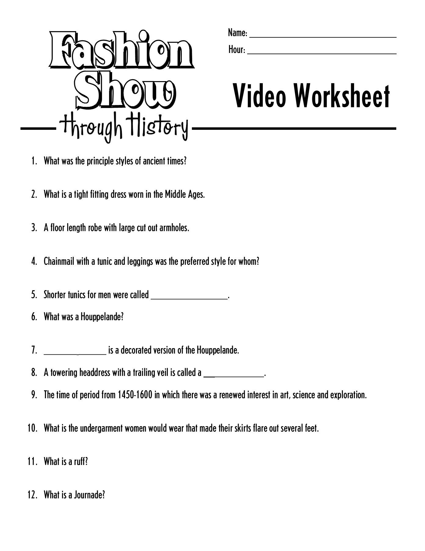 Name Hour Video Worksheet  Learning Zonexpress Or Learning Zonexpress Worksheet Answers