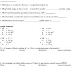 Name Period Worksheet Kinetic And Potential Energy Problems 1 Intended For Gravitational Potential Energy Worksheet With Answers