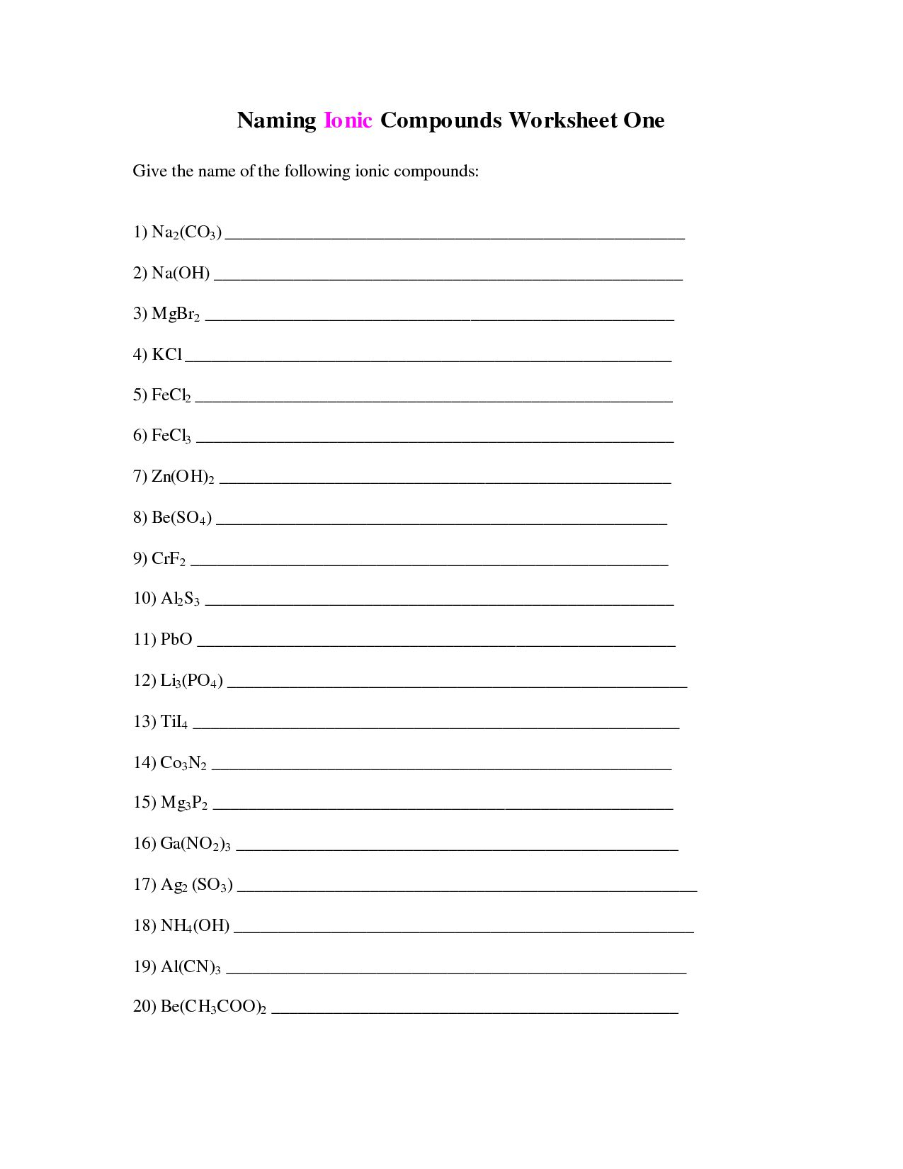 Naming Covalent Compounds Worksheet Answer Key  Briefencounters Together With Naming Covalent Compounds Worksheet Answer Key