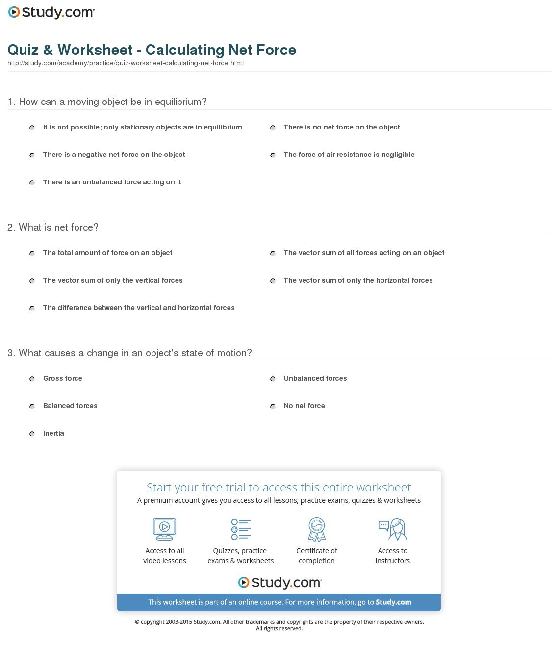 Net Force Worksheet Answers Kinetic And Potential Energy Worksheet Or Calculating Force Worksheet Answers