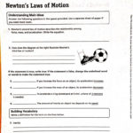 Newton's Laws Of Motion Worksheet Pdf  Soccerphysicsonline Also Force And Motion Worksheets Pdf