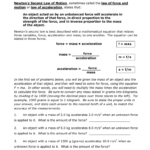 Newtons Second Law Of Motion Problems Worksheet With Regard To Worksheet Motion Problems Part 2 Answer Key