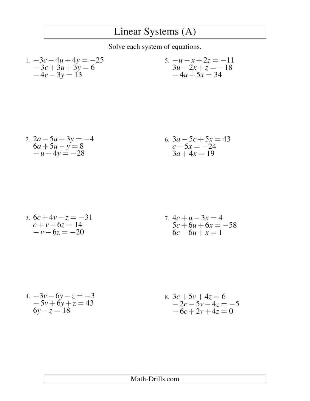 Nidecmege Systems Of Equations Word Problems Worksheet Algebra 2 For Systems Of Linear Equations Word Problems Worksheet Answers