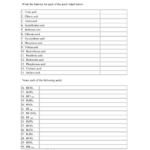 Nomenclature Acids Worksheet With Answers  Chm 1045 General For Nomenclature Worksheet 1