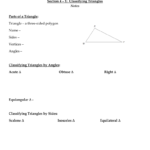 Notes Section 4 – 1 Classifying Triangles Parts Of A Triangle Or Classifying Triangles By Angles Worksheet