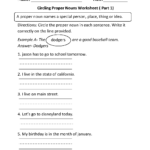 Nouns Worksheets  Proper And Common Nouns Worksheets As Well As Nouns Worksheet 4Th Grade