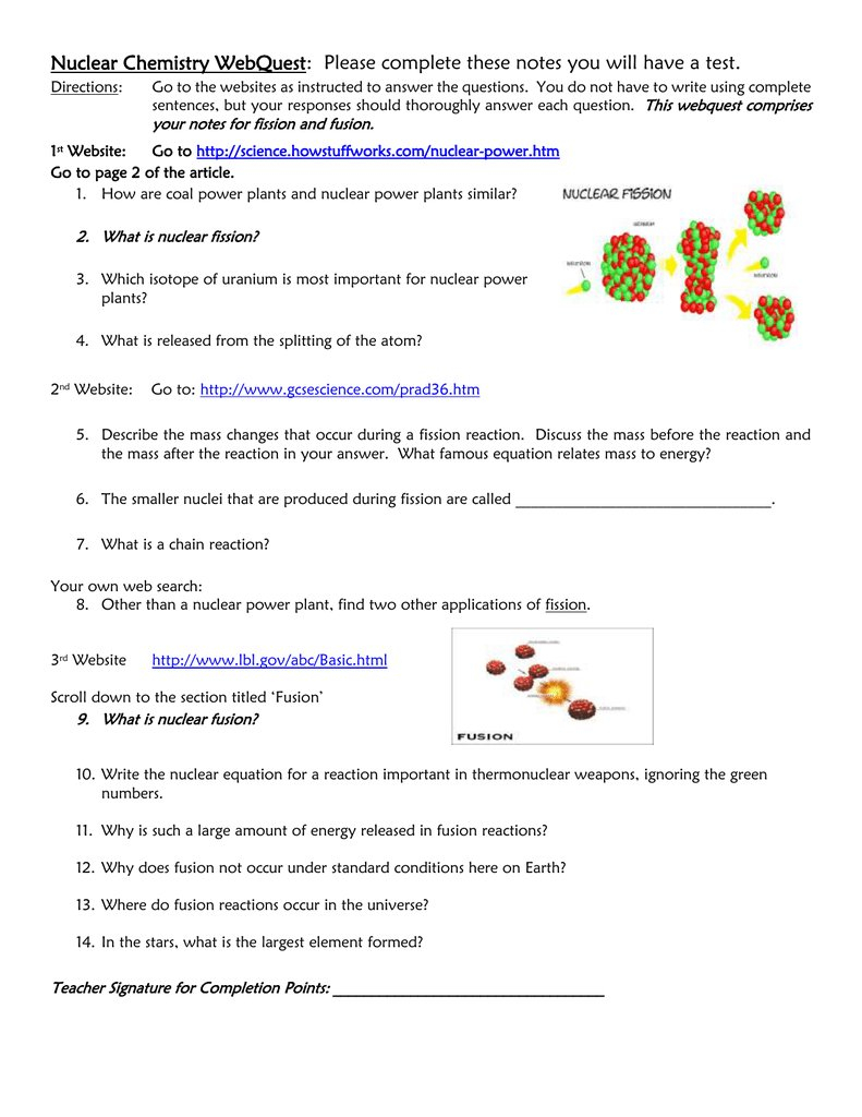 Nuclear Fission And Fusion Fission And Fusion Worksheet For Phase For Fission And Fusion Worksheet