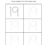 Number 19 Writing Counting And Identification Printable Worksheets Also Number Handwriting Worksheets
