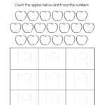 Number 19 Writing Counting And Identification Printable Worksheets Pertaining To Kindergarten Activities Worksheets