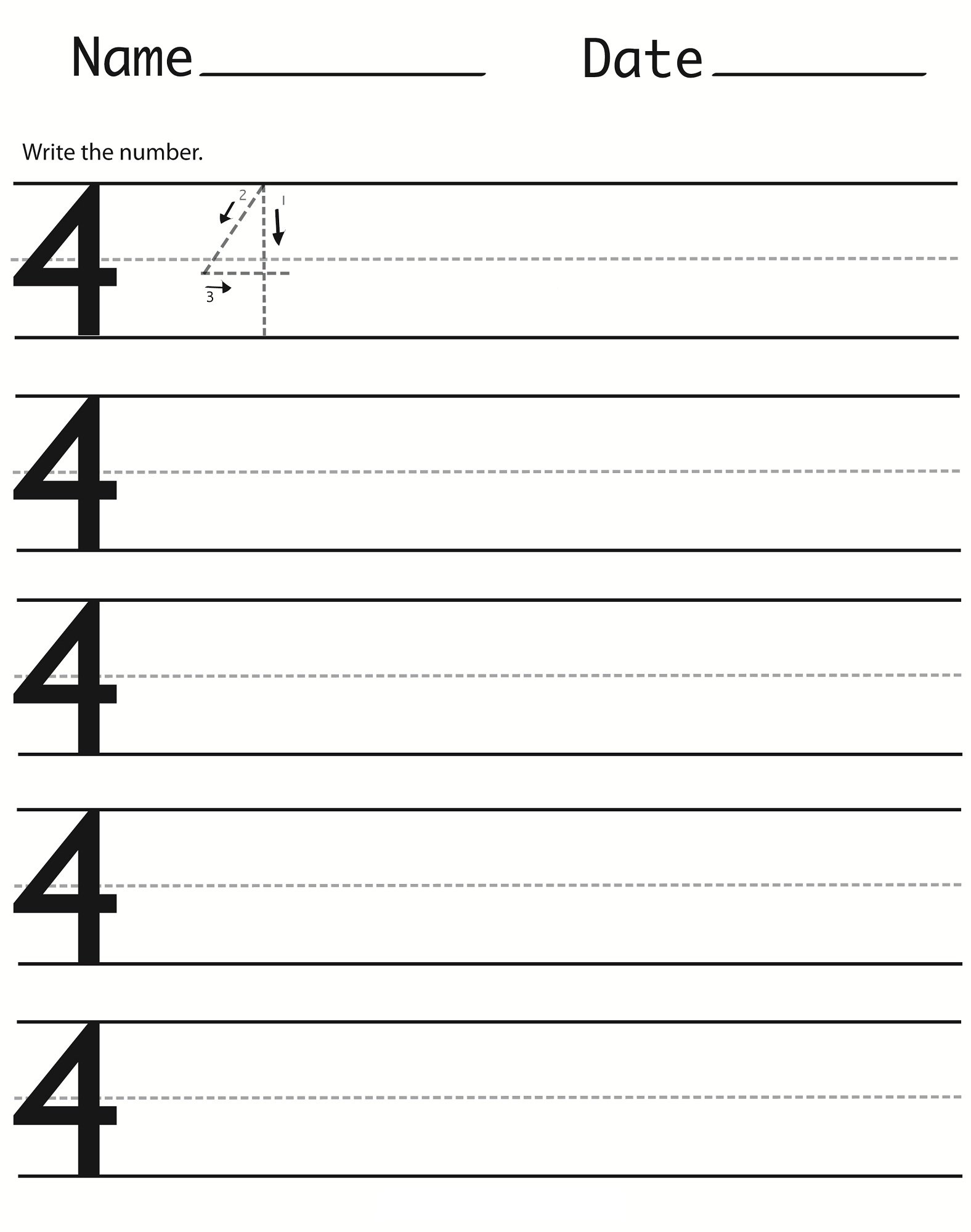 Number 4 Worksheets For Children  Activity Shelter As Well As Number 4 Worksheets