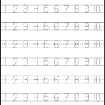 Number Tracing – 110 – Worksheet  Free Printable Worksheets For Counting Worksheets 1 20